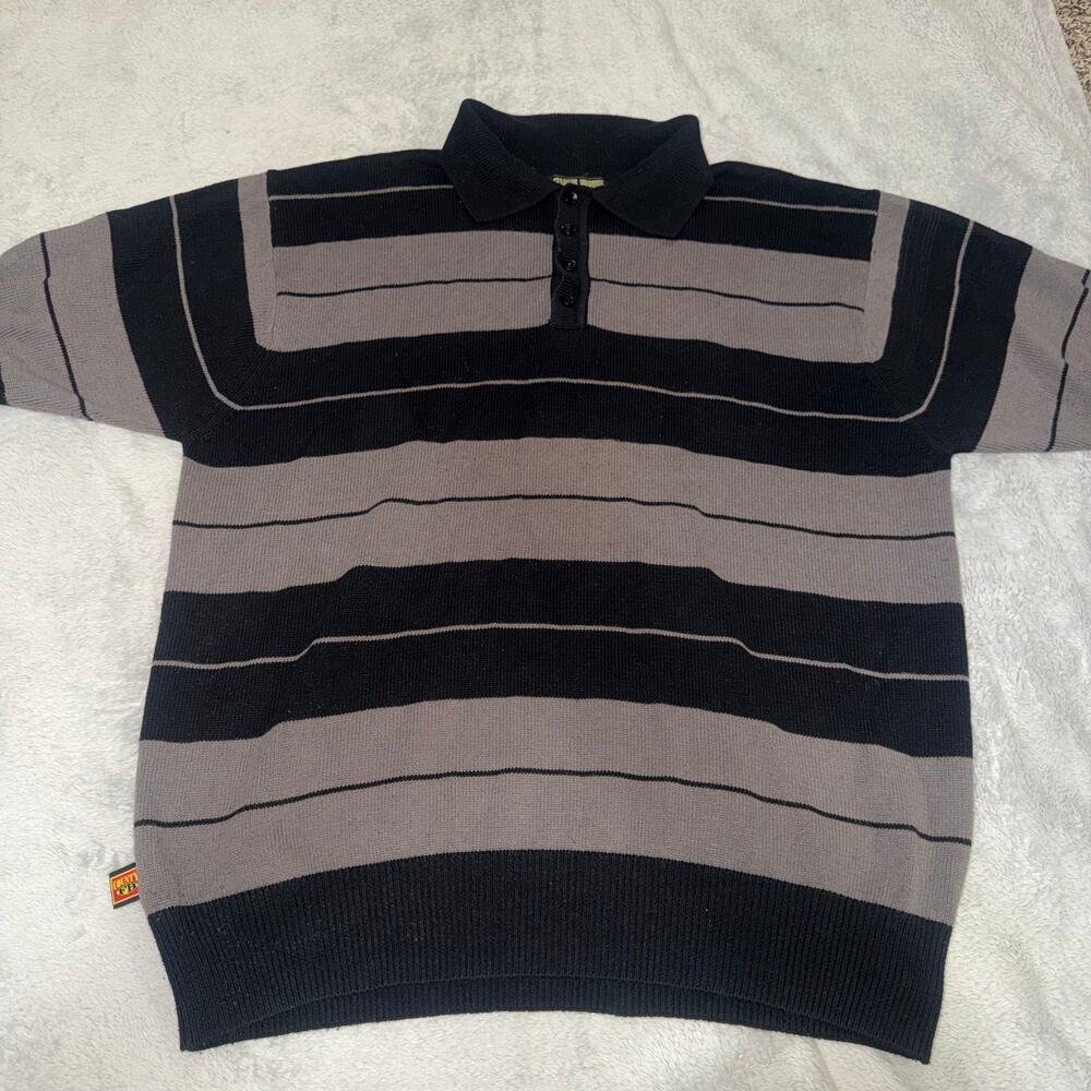 FB County Charlie Browns Striped Sweater 2XL Grey Black Chicano Polo